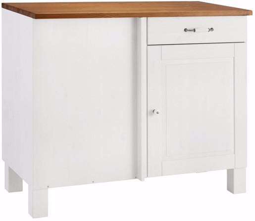 Küchenschrank ROMAN aus Kiefernholz in weiß & honig