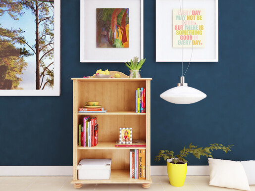 Bücherregal Landhausstil ANNETTE klein Kiefer massiv in gebeizt geölt