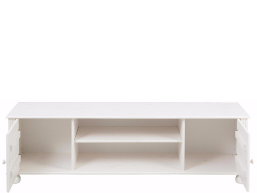 2-trg. TV-Lowboard MACON aus Kiefer massiv in weiß