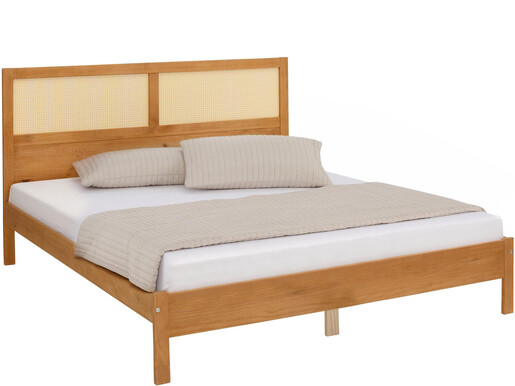 Rattanbett OWOWY 180 cm in gebeizt geölt