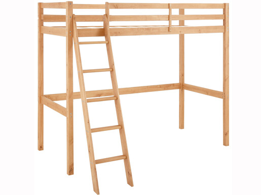 Hochbett ANTJE aus Kiefer mit Leiter in gebeizt geölt