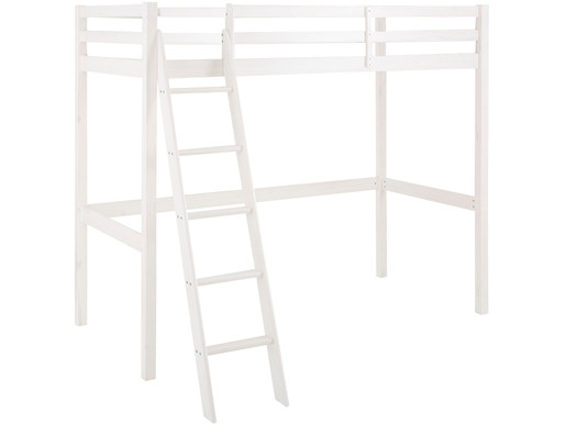 Hochbett ANTJE aus Kiefer Massivholz mit Leiter in weiß