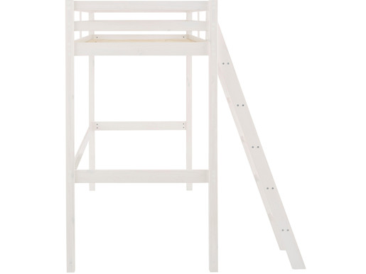 Hochbett ANTJE aus Kiefer Massivholz mit Leiter in weiß