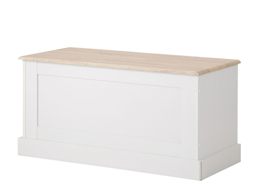Sitzbank BLAIR mit Stauraum in weiß/eichefarben, 90 cm