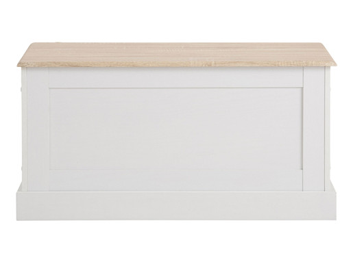 Sitzbank BLAIR mit Stauraum in weiß/eichefarben, 90 cm