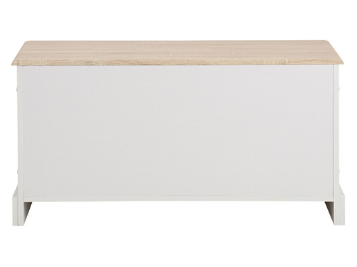 Sitzbank BLAIR mit Stauraum in weiß/eichefarben, 90 cm