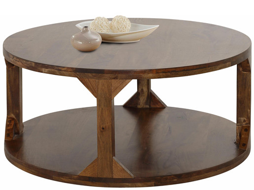 Runder Couchtisch SAHARA aus Massivholz, 60 cm