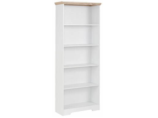 Bücherregal NELE aus MDF in weiß/eichefarben, Höhe 180 cm