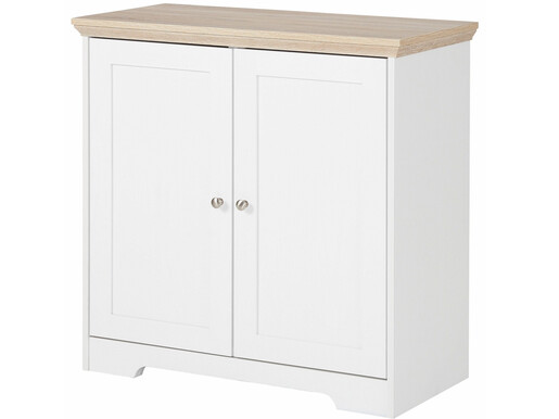 2-trg. Sideboard NELE aus MDF in weiß/eiche, Breite 80 cm