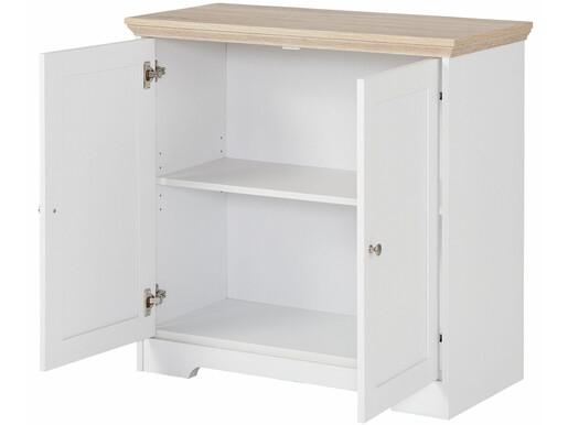2-trg. Sideboard NELE aus MDF in weiß/eiche, Breite 80 cm