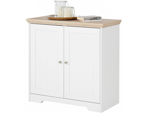 2-trg. Sideboard NELE aus MDF in weiß/eiche, Breite 80 cm