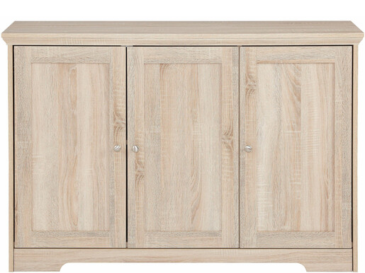 3-trg. Sideboard NELE aus MDF in eichefarben, 118 cm breit