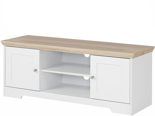 2-trg. TV-Lowboard NELE aus MDF in weiß/eiche, 118 cm breit