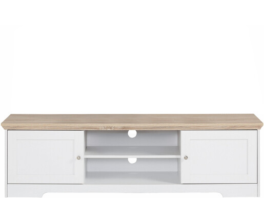 2-trg. TV-Lowboard NELE aus MDF in weiß/eiche, 158 cm breit