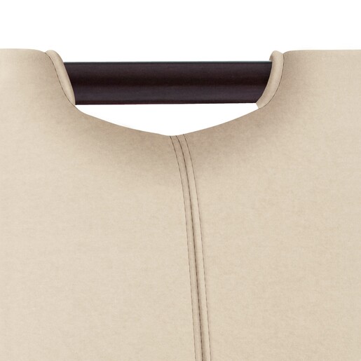 2er-Set Esszimmerstühle SVEA Kunstleder creme/dunkelbraun
