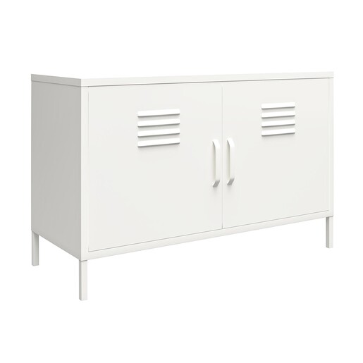 Sideboard Mission Disctrict, Spint, Schrank, 2 Türen, Metall, Retro Look in weiß