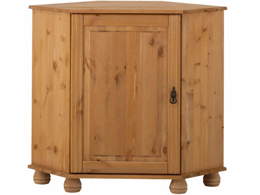 1-trg. Eckkommode FOTINA aus Kiefer massiv in gebeizt geölt