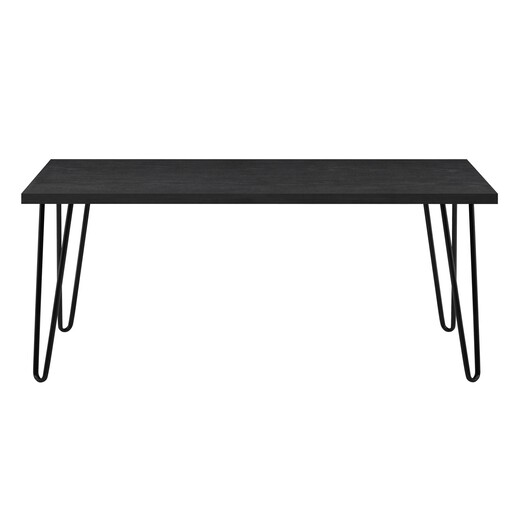 Couchtisch Owen Wohnzimmertisch, rechteckige Form, Metallbeine, Breite 107 cm in schwarz & eichenfarben