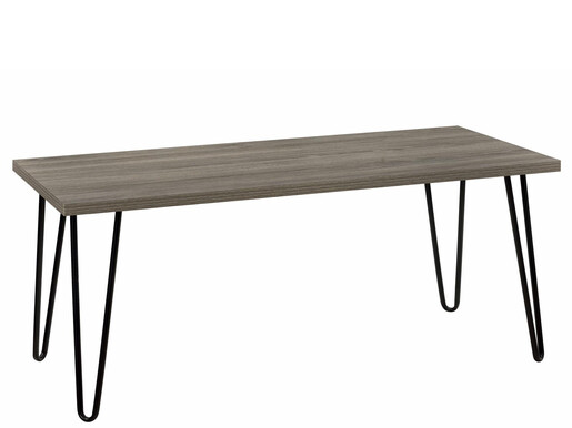 Couchtisch Owen Wohnzimmertisch, rechteckige Form, Metallbeine, Breite 107 cm in eichenfarben