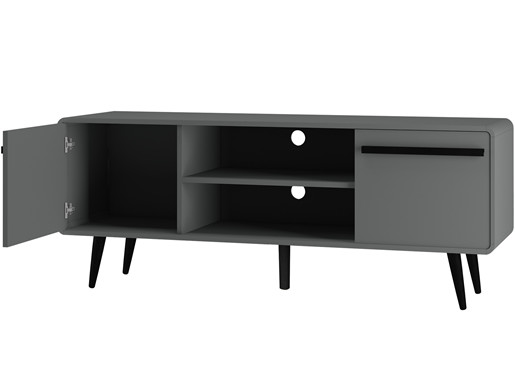 TV-Lowboard CICI mit 2 Türen in grau/schwarz