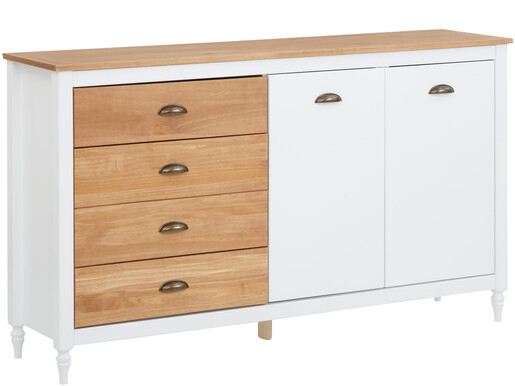 2-trg. Sideboard RANVA aus Kiefer in weiß/gebeizt, 140 cm