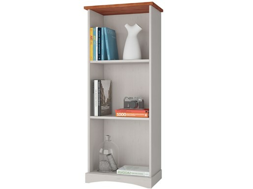 Bücherregal YORK 140 cm aus Kiefer massiv in weiß/honig
