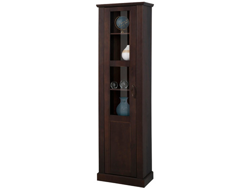 1-trg. Vitrine MISCHA aus Kiefer massiv, havanna (Tür links)