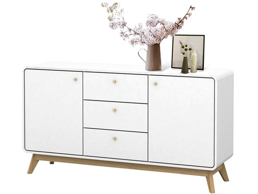 Sideboard CARMEN aus Spanplatte foliert in weiß