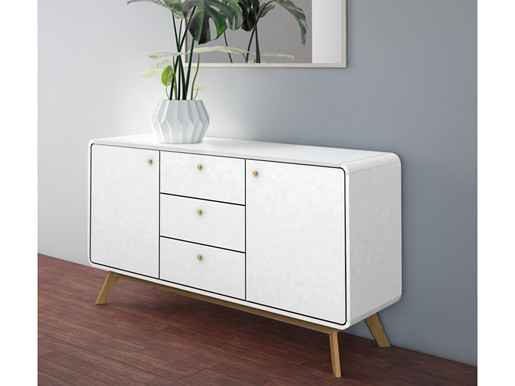 Sideboard CARMEN aus Spanplatte foliert in weiß