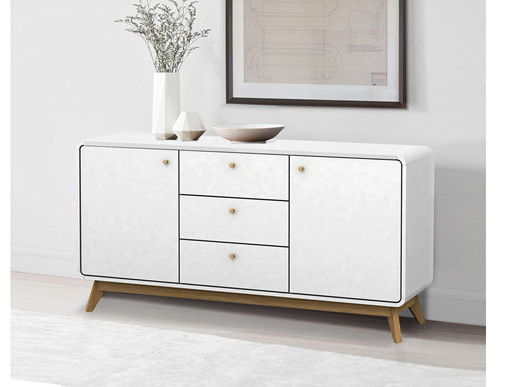 Sideboard CARMEN aus Spanplatte foliert in weiß