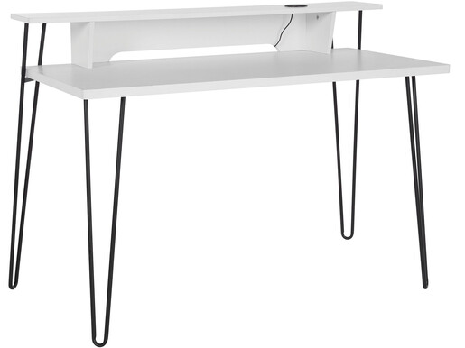 Schreibtisch NABIL mit Ladestation, weiß/schwarz, 115 cm