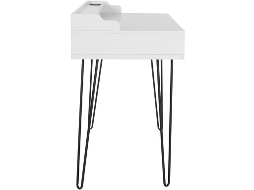Schreibtisch NABIL mit 2 Schubladen+Ladestation, weiß