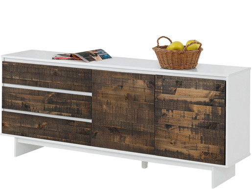 2-trg. Sideboard MILLA aus Kiefer in weiß/braun, 165 cm