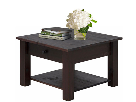 Couchtisch CELINE 60 x 60 cm aus Kiefer massiv in havanna