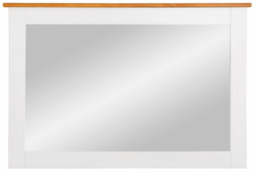 Spiegel COZETTE 90x60 cm aus Kiefernholz in weiss honig