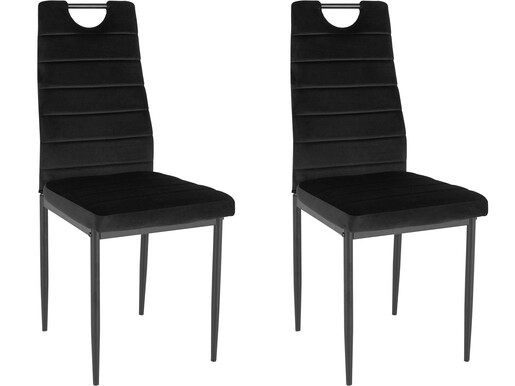 2er-Set Esszimmerstühle MOBUS mit Samtbezug in schwarz
