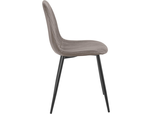 2er-Set Stühle BODO aus Kunstleder mit Metallbeinen in grau