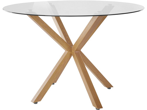 Runder Esstisch PAVIO mit Glastischplatte, 120 cm