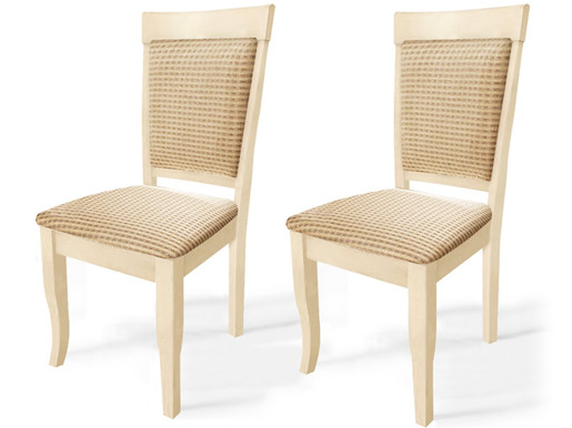2er Set Stühle LANA aus Massivholz in cremefarben