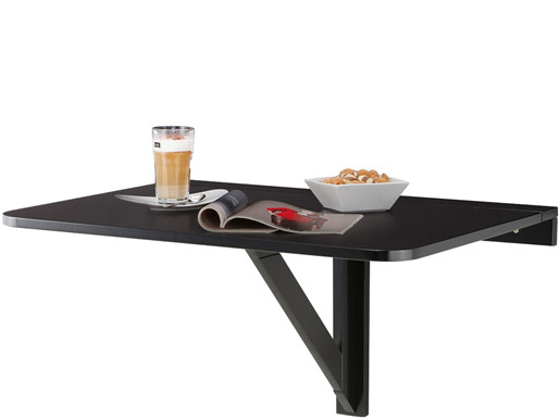 Klapptisch TRENDY aus MDF in schwarz für die Wandmontage