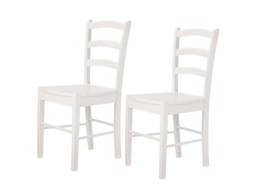 2er-Set Stühle TRENDY aus Hevea-Holz in weiß lackiert (Quer)