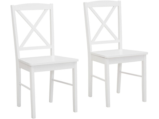 2er-Set Esszimmerstühle SIBYLL aus Kiefer Massivholz in weiß