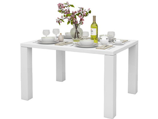 Esstisch SKYLAR 120x90cm MDF Hochglanz in weiß