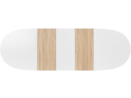 Ausziehbarer Esstisch OVINE 160-280 cm in weiß/eiche