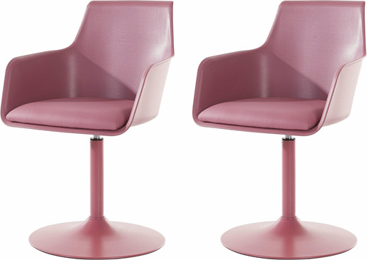 2er Set Stuhl OHIO mit Trompetenfuß PU in rosa