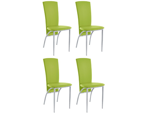 4er-Set Esszimmerstuhl NICONE Kunstleder in grün