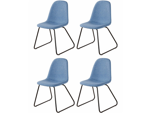 5-tlg. Essgruppe COCO 80 cm mit 4 Stühlen in jeansblau