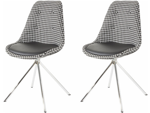 2er Set Stuhl DOVE Microfaser in Retro Design