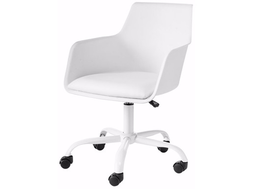 Bürostuhl LOKI Schalenstuhl mit Sitzpolster in weiß