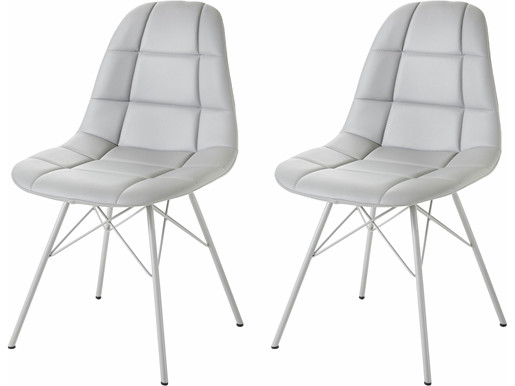 Modernes 2er-Set Stühle SINEAD aus PU in grau